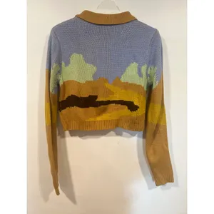 Day Break Y2K Desert Landscape Cropped Cardigan Western Knit S thumbnail 4