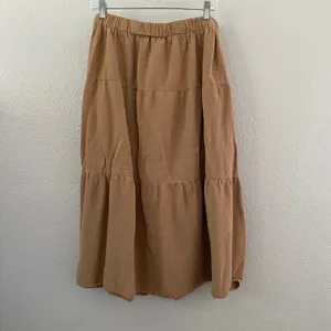 Tan Tiered Skirt Large Cottagecore Western Cowgirl‎ Fairycore Summer Peasant thumbnail 2