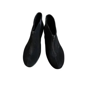 AEROSOLES Black Suede Zip Wedge Booties Ankle Boots Size 6.5 thumbnail 7