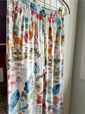 Anthropologie Michelle Morin Animalia Safari Wide Leg Sleep Pants Multicolor XS thumbnail 4