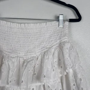 Altar'd State Women's Carrie Tiered‎ Mini Skirt White Sz L thumbnail 6