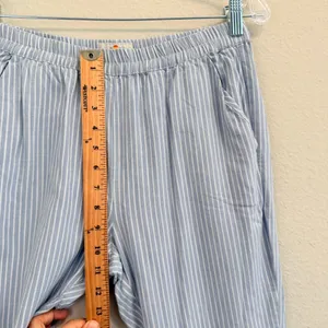 Marine Layer Allison Pant Blue/White Striped Size Small‎ Tencel Elastic thumbnail 12