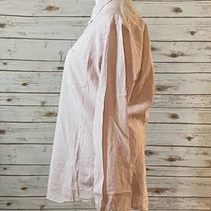 J Brand classic red/white striped long sleeve button-down shirt Size XL thumbnail 5
