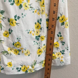 Alice + Olivia Maryann Tie Shoulder Mini Dress Yellow Floral White Denim Size 0 thumbnail 12