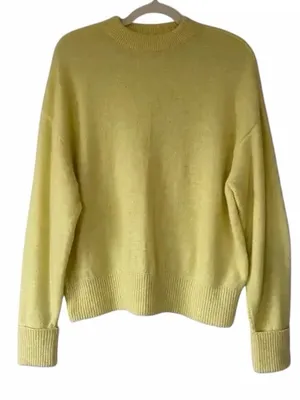 Pilcro by Anthropologie Juno Knit Sweater in Pastel Yellow Size L thumbnail 1