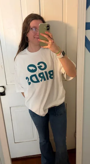 Go Birds eagles white tshirt Size XXL thumbnail 1