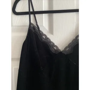 Secret Treasures Velvet Lace Trim Chemise Womens 1X Black Sleepwear Y2K‎ Nightie thumbnail 3