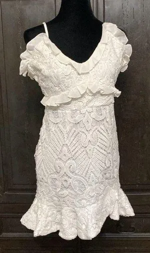 Angel Biba white lace dress. Size large thumbnail 1