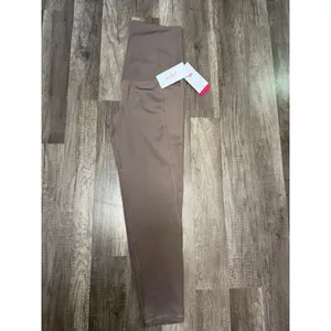 Isabel Maternity Performance Pocket Leggings Full Panel Taupe Brown Large NWT thumbnail 8