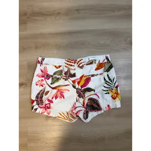 Old Navy Everyday Short Womens 8 White Floral‎ Mid Rise Linen Blend Tropical thumbnail 9