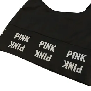 Victorias Secret Sz Medium Sports Bra Seamless Lightly Lined Black PINK Active thumbnail 2