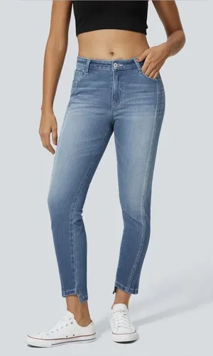 Halara Flex Mid Low Rise Zipper Pockets Casual Skinny Jeans | S thumbnail 1