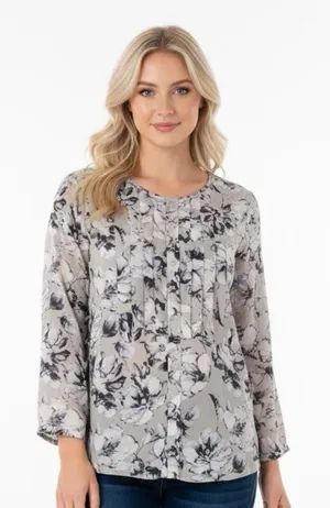 Victorias Secret blue floral silk top size large thumbnail 1