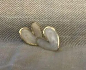 Gold and white enamel earrings thumbnail 1