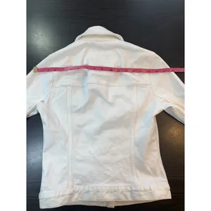 Abercrombie & Fitch White Denim Trucker Jacket Womens XS 144J0317 Stretch Cotton thumbnail 17
