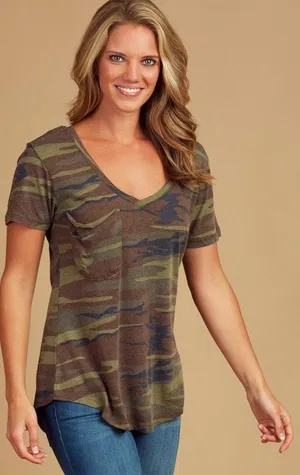 Altar’d State Camo V-neck  thumbnail 1