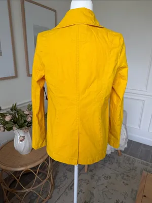 NWT 2012 Old Navy Yellow Cotton Peacoat Jacket Early 2010s Twee S thumbnail 5