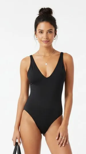 BuffBunny Black 1 Piece Bodysuit 1 Piece Swim Bathing Suit L thumbnail 1