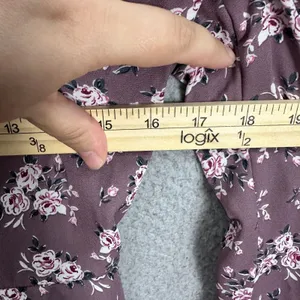 Lily Rose Mini Dress Womens‎ Large Mauve Pink Floral Cottagecore Ruffle Sleeve thumbnail 5