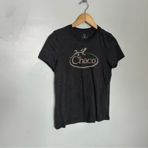 Chaco Women's Charcoal and Pink Logo Tee thumbnail 2