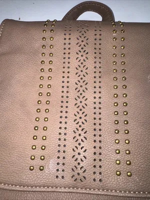 Chocolate Brown Large Backpack Purse w/ Decorative Nailheads thumbnail 2
