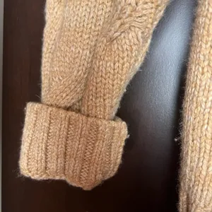 Lands' End Tan Cowl Neck Cable Knit Sweater Academia Fishetman Coast Grandpa thumbnail 7