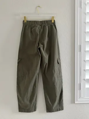 Abercrombie & Fitch Cargo Pants Barrel Leg Olive Green Elevated Casual Size 25/0 thumbnail 8