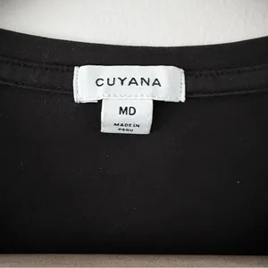 Cuyana Crewneck‎ T Shirt black 100% Pima Cotton Rolled Short Sleeve Size Medium thumbnail 5
