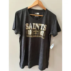 New Orleans Saints Women’s Large NWT NFL Graphic T-Shirt Black Gold thumbnail 5