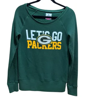Victoria’s Secret PINK NFL Green Bay Packers LET’S GO PACKE Sequin Sweatshirt XS thumbnail 1