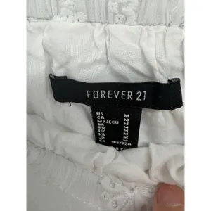 Forever 21 Womens Skirt White Eyelet Ruffle Tiered Boho‎ Mini M thumbnail 4