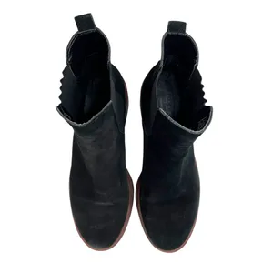 Antonio de Faria Black Suede Chunky Heeled Chelsea Boots thumbnail 2