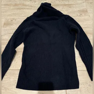 Nautica Navy Blue Cowl Neck Cable Knit Sweater Size Medium thumbnail 5