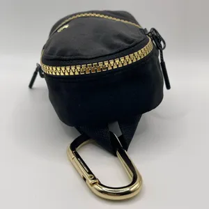 Lululemon Black Velour Nano Backpack Bag Charm with Golden accents thumbnail 4