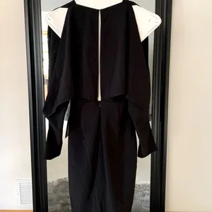 LULU’S Long Sleeve Open Shoulder & Back Black Dress thumbnail 2