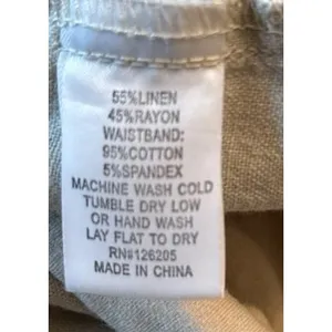 Just Living Women's Beige Wide Leg Linen Casual Pants Size Small thumbnail 6