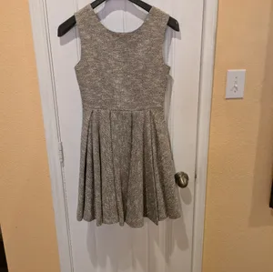 Anthropologie Paper Crown "Parkside" Sparkle Tweed Pleated Fit & Flare Dress S thumbnail 4