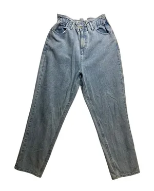 PacSun Womens Mom Jeans Light Wash High‎ Rise Elastic Waist Denim Size L thumbnail 1