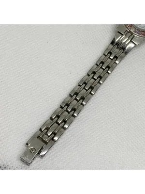 Vintage Elgin women’s watch silver tone mop dial Gemstones quartz 23mm running thumbnail 6