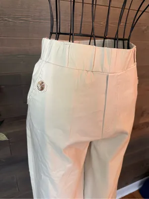Ladies elastic cropped wide leg trousers thumbnail 3