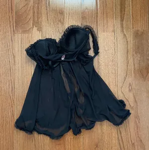 Victoria's Secret Sexy little things Sheer front tie baby doll Chemise Black thumbnail 8