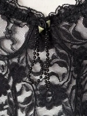 Black Lace Babydoll Slip thumbnail 4