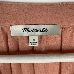 Madewell Size M Blouse‎ Lace Up Front Detail Long Sleeve Dusty Rose Top Women thumbnail 4
