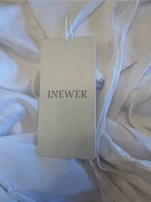 INEWER Cowl Neck High Low Chiffon Ruched Maxi Gown White Size 6 NWT thumbnail 7