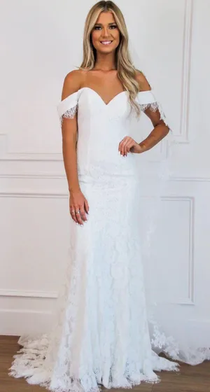 Bella and Bloom Off The Shoulder Wedding Dress thumbnail 1