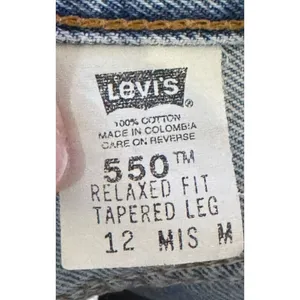 Levi's Womens Jeans 550 Relaxed Fit Tapered‎ Leg Silver Tab Denim Blue 12 Misses thumbnail 5