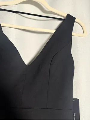 Lulus Black VNeck Strappy Back Bodycon Mini Dress Size Small thumbnail 5