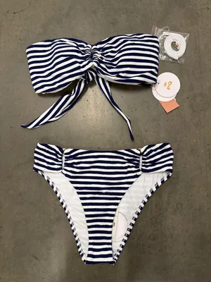 PQ Swim Detail Bandeau & Fanned Bikini Set Pisces Womens Size Large thumbnail 8