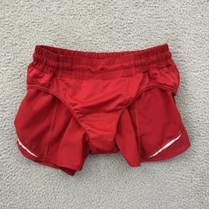 Lululemon Hotty Hot Shorts Low Rise 4" Dark Red Athletic Athleisure Women's 6 thumbnail 4
