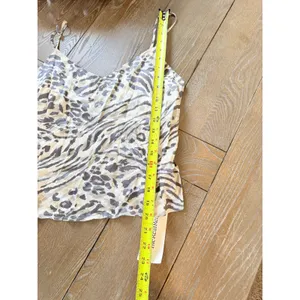 Rails Paola Top Womens Grey Zebra Animal Print XS thumbnail 5